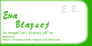 eva blazsej business card